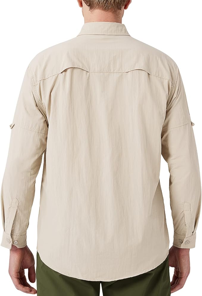 NAVISKIN Men's UPF 50+ Sun Protection Long Sleeve Fishing Shirts | UV Protective, Quick Dry, Vented Back, Utility Pockets, Roll Up Sleeves, Lightweight PFG Shirts For Hiking Camping Safari