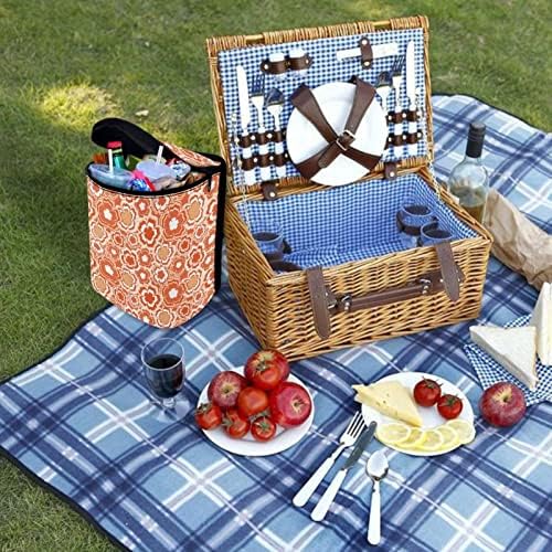 Groovy Orange Sunflower 70S 80S Abstract Print Car Accessories Trash Can for Women Auto Interior Decorations Multipurpose Garbage Can with Lid and Zipper Portable Trash Bin Organizer