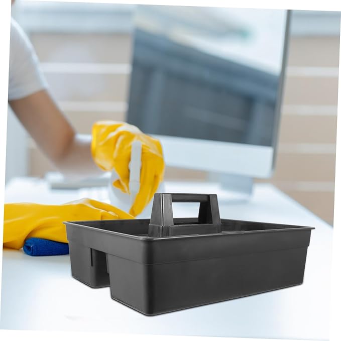 Ciieeo Plastic Cleaning Caddy with Handle Versatile Storage Organizer for Housekeeping Supplies Portable Tool Tray for Cleaning Products for Hotels and Home Use