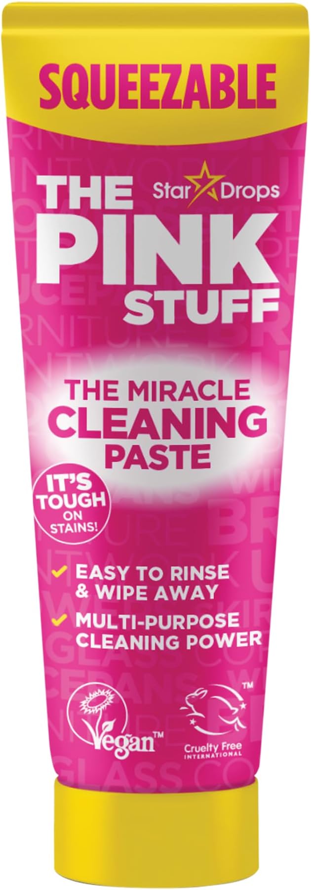Stardrops The Pink Stuff Miracle Squeezable Cleaning Paste, 10.6 Oz | Easy to Rinse Multi Purpose Cleaning Power for Kitchen Bathroom Cooktops Tiles Sinks Showers and More