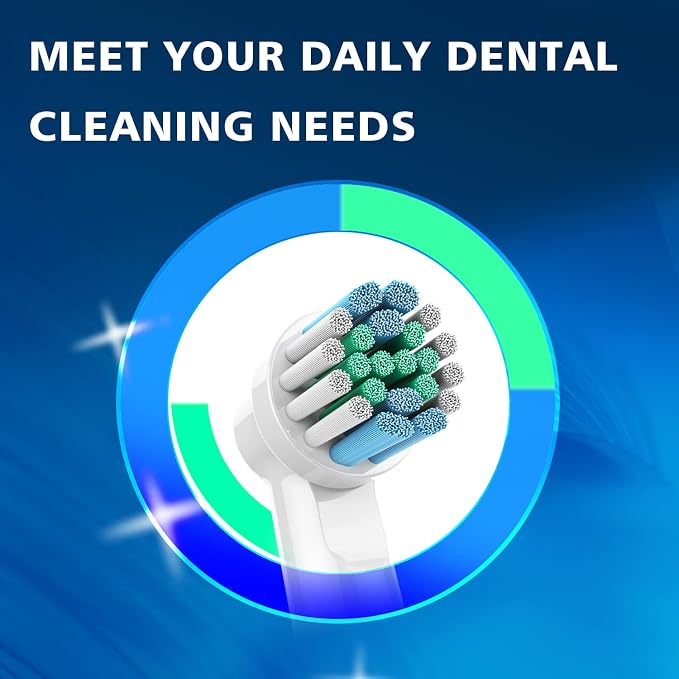 Replacement Brush Heads Fit Oral-B Electric Toothbrushes,8Pcs | Small Round Head,for Daily Clean,Refills for Oral B Handles 3756 3757 3744 3765 3709 4729,End-rounded DuPont Bristles