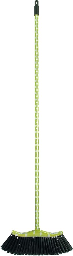 Superio Cotton Mop and Broom Set, Light Green Polka Dot Print Design, Superior Cleaning Tools Broom and String Mop.
