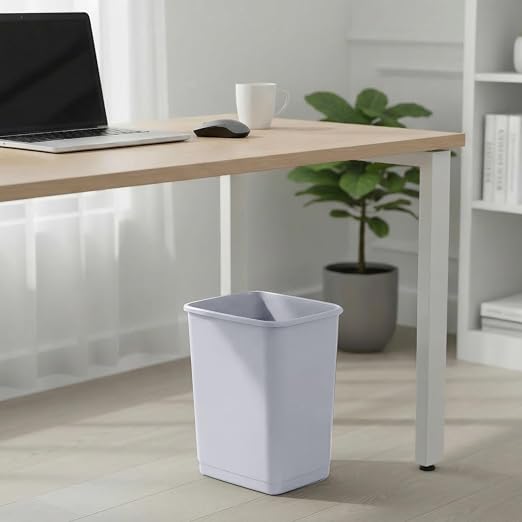 Superio 4.5 Gallon Plastic Trash Can, Waste Bin for Home, Kitchen, Office, Bedroom, Bathroom- 18 Qt (4 Pack, White Smoke)