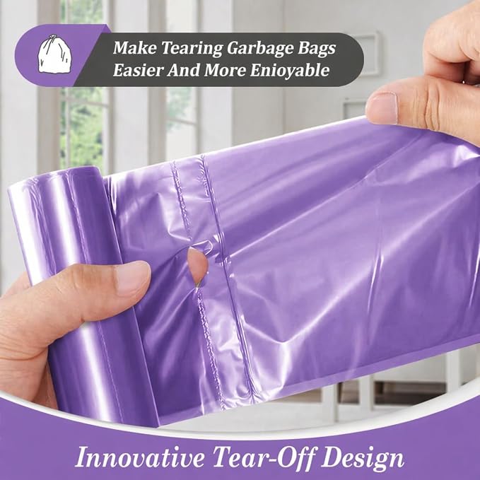 Teivio Small Purple Trash Bags 4 Gallon 160 Count Kitchen Garbage Bags | Fit 12-15 Liters,3.5,3.8,4,4.5Gal,Multicolor Mini Plastic Waste Basket Bins Can Liners for Bathroom Office Car dog poop bags