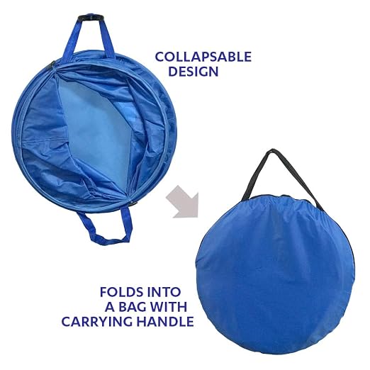 33 Gallon Blue and Black Glass Pop Up Trash and Recycling Container 2 Pack Bundle