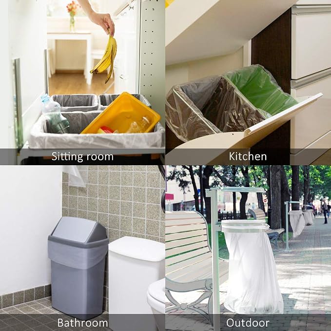 Teivio Medium Clear Trash Bags 10 Gallon 200 Count Kitchen Garbage Bags | Fit 30-35 Liters,6,7,8,9,10Gal, Plastic Waste Basket Bins Can Liners for Home Bathroom Office Car,Unscented