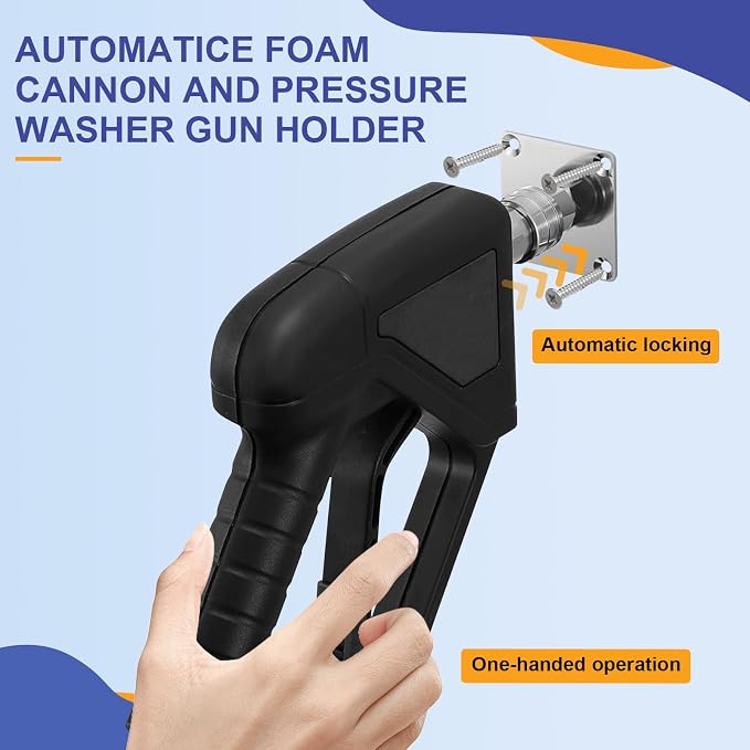 4 Sets Foam Cannon Holder, 1/4" Quick Connect Pressure Washer Holder | Automatic Foam Cannon Mount, Stainless Steel Pressure Washer Nozzle Tip Holder for Foam Accessory Tool Holder, Easily Install