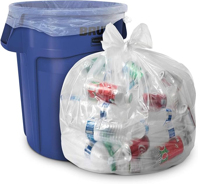 Aluf Plastics 20-30 Gal Clear Trash Bags, 1.2 MIL (EQ.), 30" x 36" (250 Pk)
