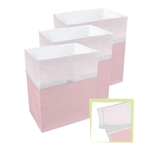 Clean Cubes 13 Gallon Multi-Liner Pop-Up Trash Cans, 3-Pack (Pink) | 3 Stacked Liners Per Bin, 9 Uses Per Pack, Swap Liners Without Touching Trash, No Assembly, Wire-Reinforced Opening