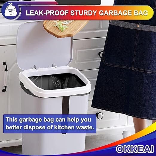 OKKEAI Small Garbage Bags 5L for Bathroom Bins, Mini Trash Bags | Waste Basket Liners Fit Small Waste, Ideal for Daily Household Disposal