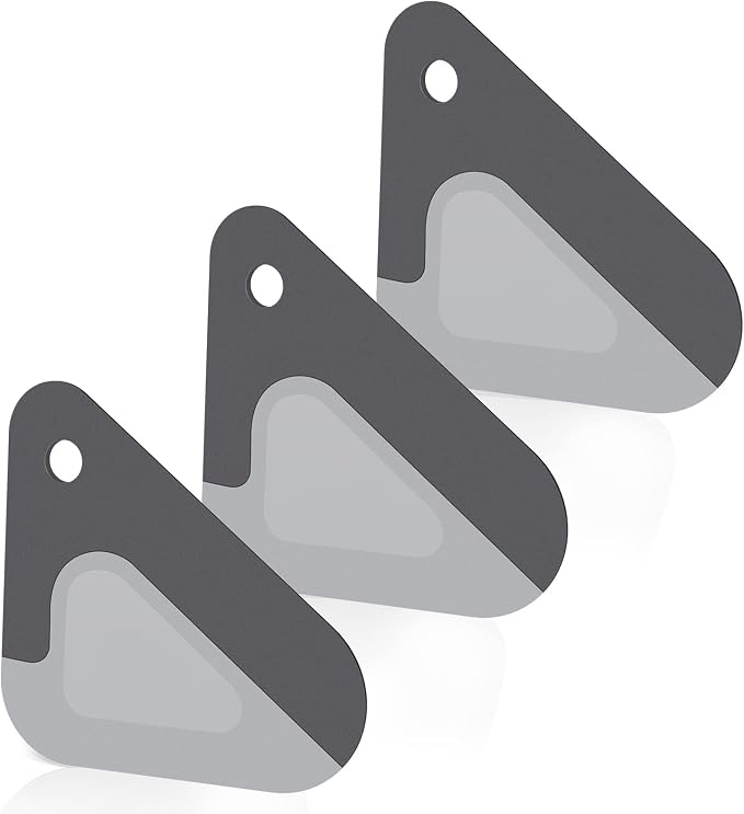 Food Scraper Dish Scraper for Cast Iron Skillets, Cookware, Pans and Pots | Nylon and Silicone, 2-in-1 Kitchen Scraper Tools, Pan Scraper, Heat resistant to 140 ℉, 3 Pack