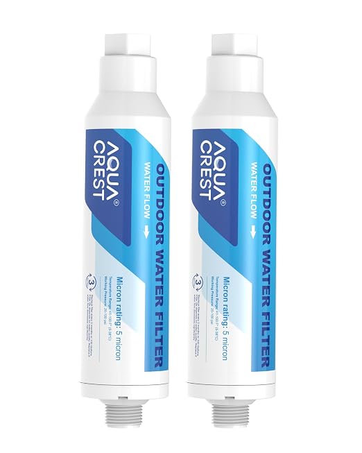 AQUA CREST Hard Water Filter for Hose Car Wash, Reduces Hard Water Spots | Designed for Car Washing, Window & Yard Cleaning, Softens Water, 2 Pack