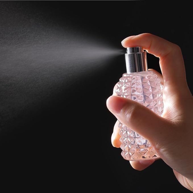 50ml/1.7 Oz Glass Spray Bottle Perfume Atomizer Empty Refillable | Perfume Travel Spray Bottle,Fine Mist Cologne Perfume Container with 3 Kinds of Dispenser