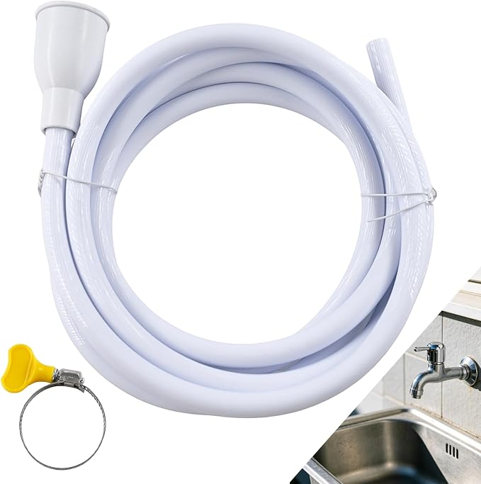9.84FT/3M Sink Extension Hose,Sink Hose Adapter,Portable Water Transfer Accessories for Gardening, Watering, and Outdoor Cleaning with Adjustable Clamp