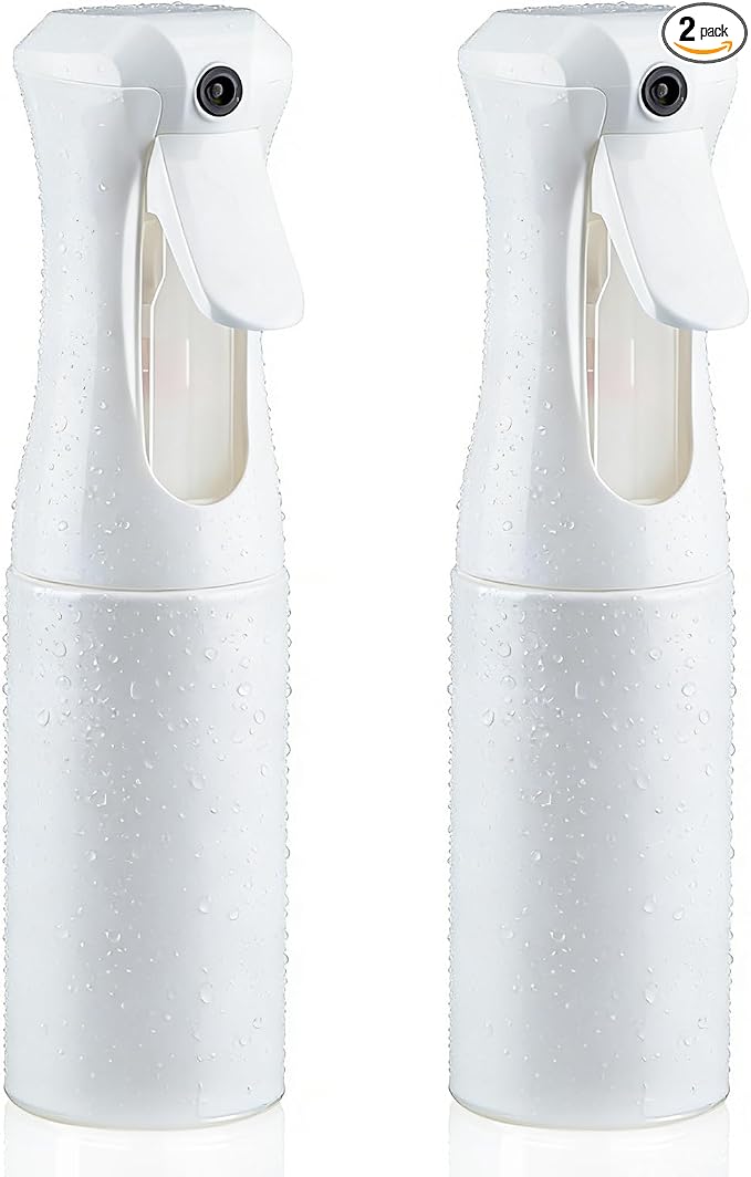 Continuous Spray Bottle for Hair, 6.8OZ 2Pack Ultra Fine Mist Spray Bottle | Leak Proof, Pre-Compression Technology, 360° Mist Sprayer for Hair Styling, Cleaning, Watering and Pets