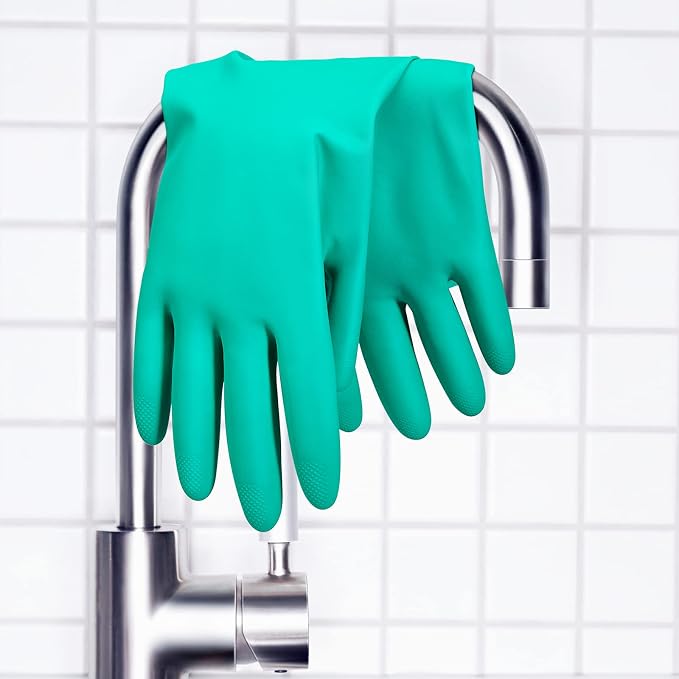 ThxToms Chemical Resistant Nitrile Gloves, Latex Rubber Free, 1 Pair, XL | 15mil,Reusable Heavy Duty Diswashing Gloves, Resist Household Acid, Alkali, Solvent and Oil, Skin-Friendly & Anti-Slip Design
