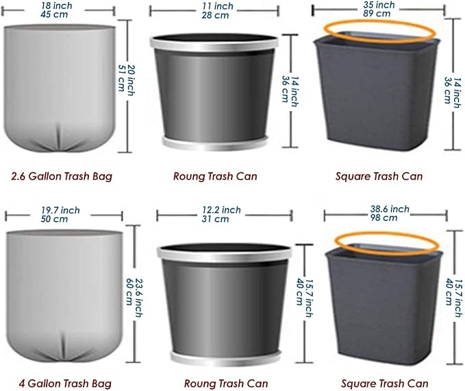 Small Trash Bags 2.6 Gallon - Garbage Bag Biodegradable | for Home Office Dorm Bedroom Car