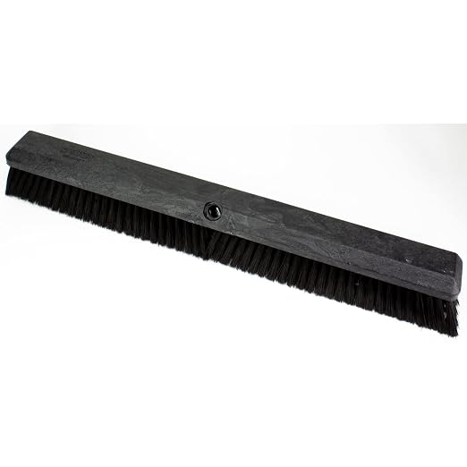 SPARTA Omni Sweep – 24" Heavy Duty Broom Head for Outdoor and Indoor Use, Nonabsorbent Block, Multi-Surface Deck Brush for Garage, Patio, Kitchen, and Concrete, Black, Pack of 12