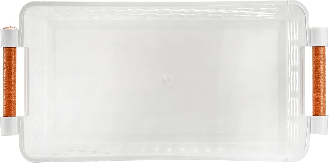 Yesland 6 Pack Plastic Storage Basket (10" L x 5" W x 5" H), White Organizing Bins with Handles, Sturdy Closet Baskets for CD/Office Supplies, Small Bathroom Pantry Kitchen Organizer