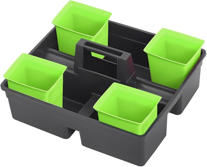 Portable Cleaning Bin Organizer Plastic Shower Basket Tote for Bathroom Kitchen Convenient Tool Bar for Easy to