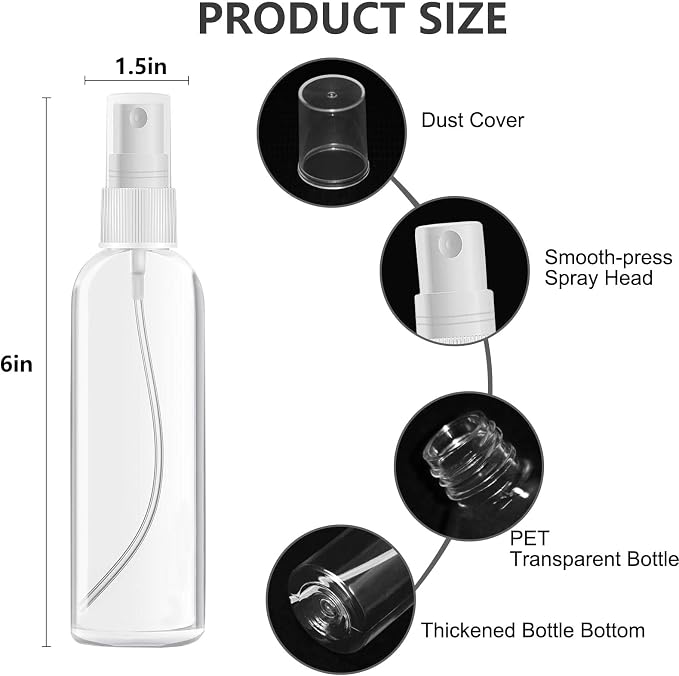 DTDNZKN 8 Pack 4 Oz (120ml) Small Spray Bottles, Fine Mist
