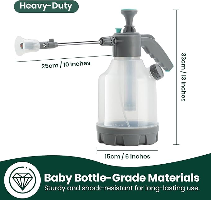 VENETIO 1 Gallon Hand Pump Sprayer with 2-Mode Nozzle & Extended Pole | Plant Watering Can for Liquid Fertilizer/Soap | Multi-Purpose Garden Feeder for Spraying Flowers, Weeds, Pests and Cleaning