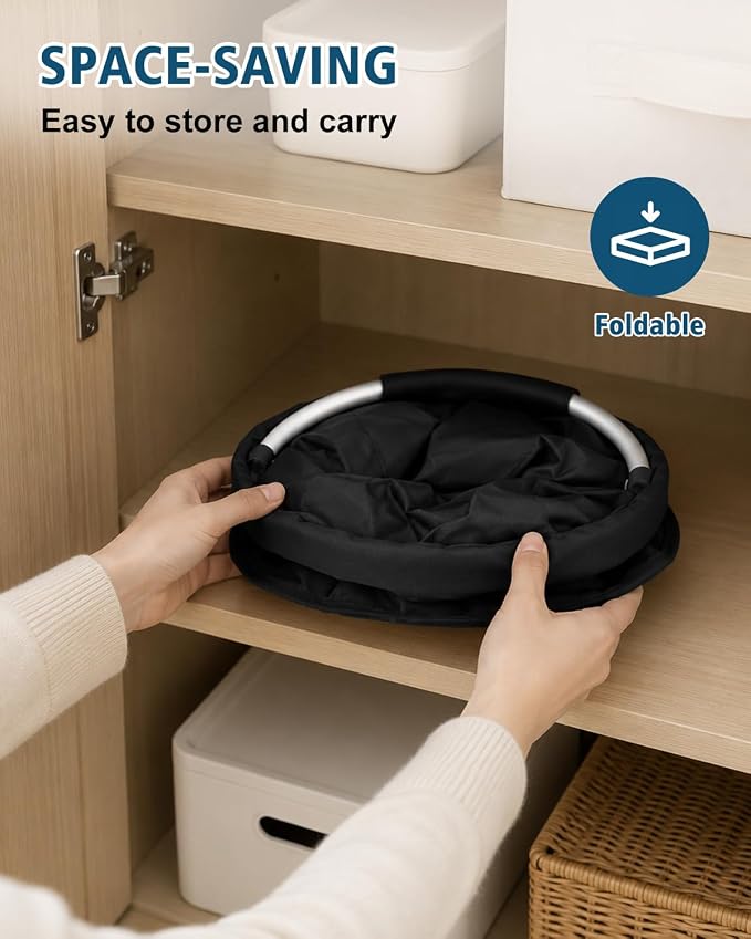 RAYBIN 17L Cleaning Caddy for Cleaning Supplies, Foldable Cleaner Basket | Housekeeping Products Organizer with Handle, Portable Large Storage Bucket for Home, Garden, Outdoor, Camping