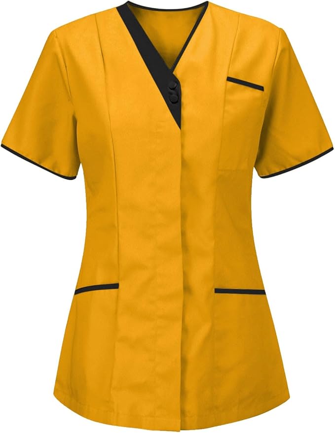 Housekeeping Uniforms - Scrub Tops for Women - Women's Lightweight Stretchy Scrubs for Cleaning Jobs Uniform