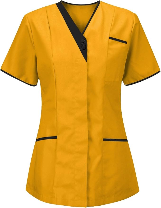 Housekeeping Uniforms - Scrub Tops for Women - Women's Lightweight Stretchy Scrubs for Cleaning Jobs Uniform