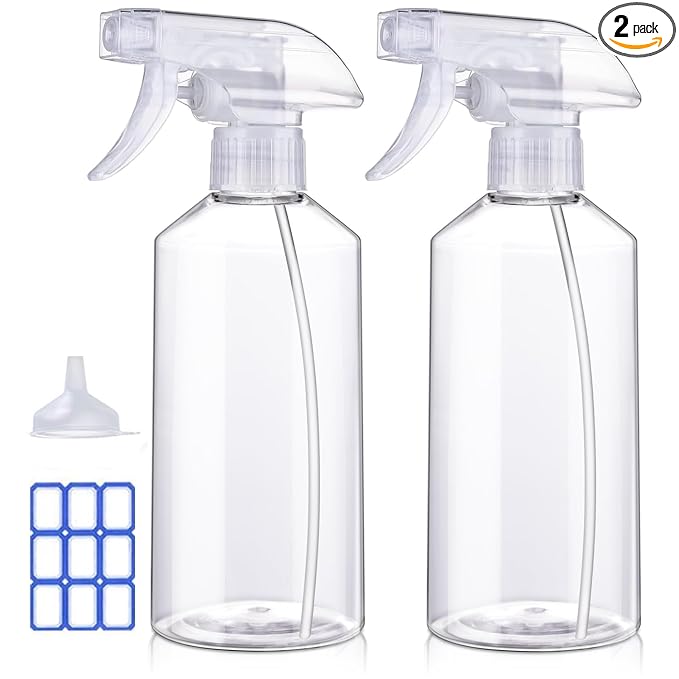 Spray Bottles 16.9oz/2Pack - Premium Adjustable Spray Bottles for Cleaning | No Leak And Clog Mister Spray Bottle - Spray Bottle For Hair, Plants, Pet, Vinegar, and Rubbing Alcohol Reagent