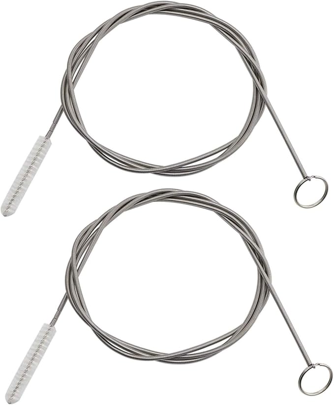ICEYLI 2 Pack 60 Inch Long Pipe Cleaner Flexible Tube Cleaning Brush | Sunroof drain cleaning tool,Stainless Steel, Kitchen Drain Tube Cleaning,Sink Fridge Skinny Pipe Drain Dredge