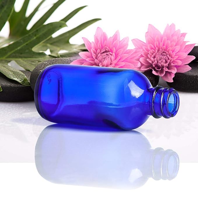 Spray Bottle, 2 oz Fine Mist Glass Spray Bottles, Little Refillable Liquid Containers for Watering Flowers Cleaning (16 Pack, Blue)