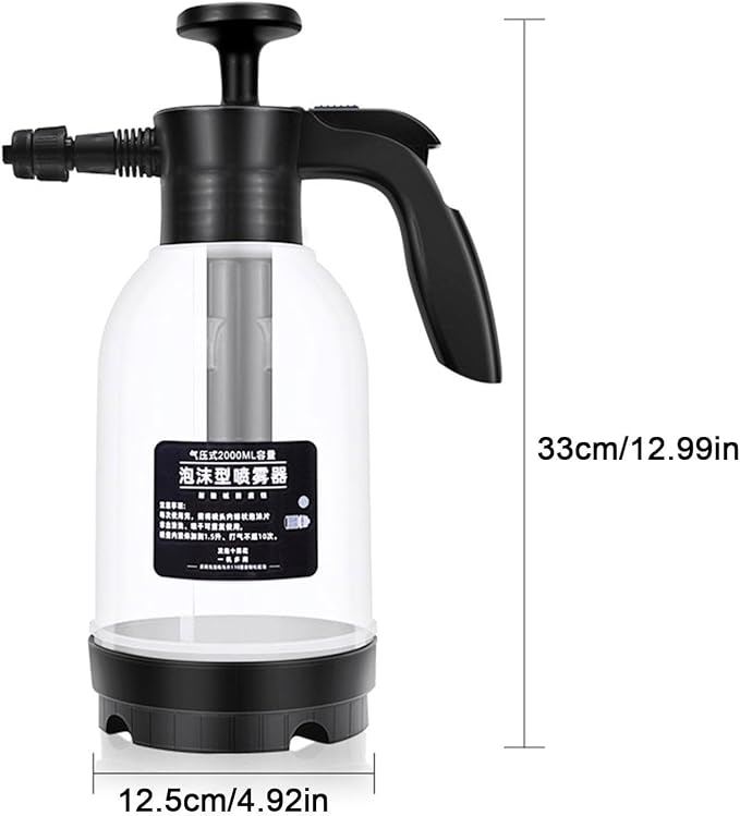 High Pressure Car Wash Sprayer, 2L Hand Pressure Snow Foam Sprayer with 2 Modes, P-ressure Foam S-Prayer for Watering Plant, Pets Showering