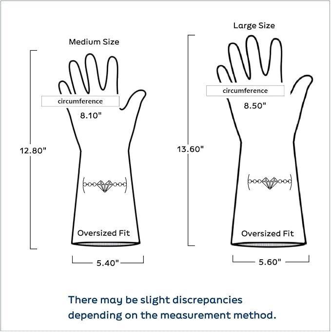 Myungjin 2 Pairs Reusable Rubber Gloves, Waterproof, Non-Slip Honeycomb Grip, Wide Sleeve Fit, for Dishwashing