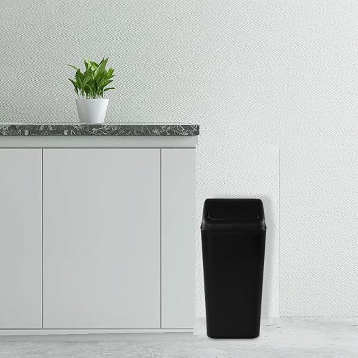 Gloreen 16 L Slim Garbage Can with Swing Lid, 4 Gallon Plastic Waste Basket