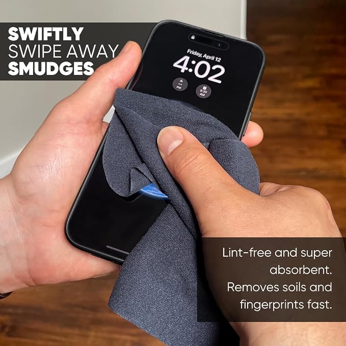 Premium Lens Glasses Cleaning Cloth by Microfiber Wholesale | Black | 6”x6” | 10pk | Soft Microfiber Suede | Travel Size Reusable | No Lint Scratch-Free Durable | Lenses Glasses Phones