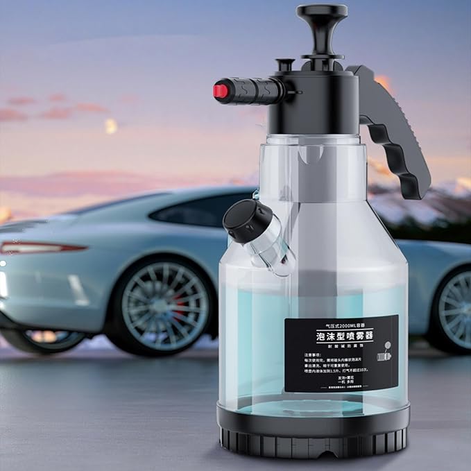 2Liters Hand Pumps Foam Sprayer with 3 Types of Nozzle Pneumatic Cannons Snow Car Wash Spray Bottle Car Wash Soap Sprayer Pumps Pressure