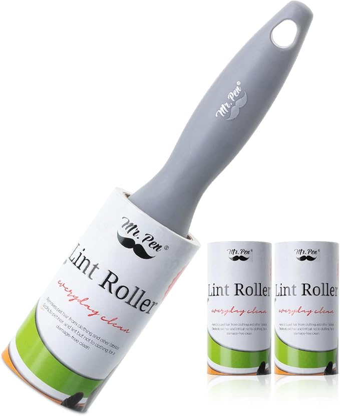 Mr. Pen- Lint Rollers, 1 Handle with 3 Refills, 270 Sheets | Extra Sticky Lint Remover for Clothes, Lint Roller for Pet Hair, Pet Hair Roller, Sticky Roller, Lint Roller for Clothes