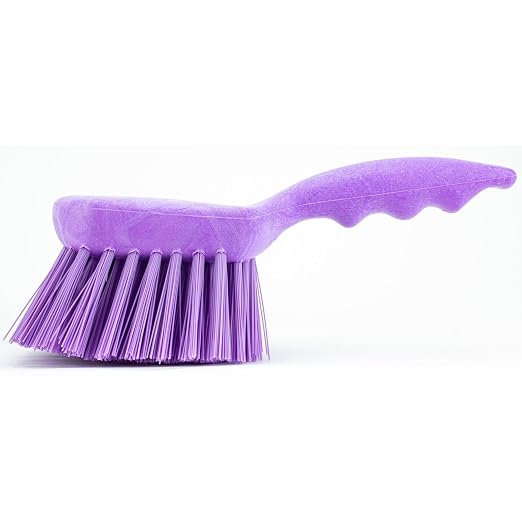 SPARTA 40541EC68 Plastic Scrub Brush, Utility Brush, Kitchen Brush with Hanging Hole for Cleaning, 8 Inches, Purple, (Pack of 6)