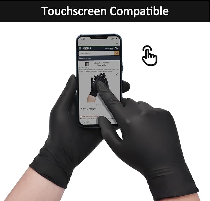 SwiftGrip Disposable Nitrile Exam Gloves, Black Nitrile Gloves Disposable Latex Free for Medical, Cooking & Esthetician
