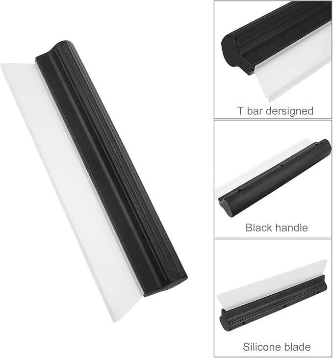 2Pack Water Blade Professional Automotive Wiper Squeegee Silicone Auto Car Dryer, Shower with Super Flexible Squeegee, White