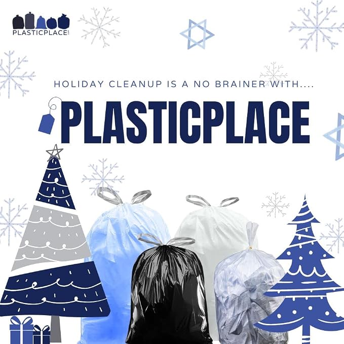 Plasticplace 4-6 Gallon White Drawstring Bags, 100% Prime Material, 17x20, 0.7 Mil, 200/Case (Pack of 4)