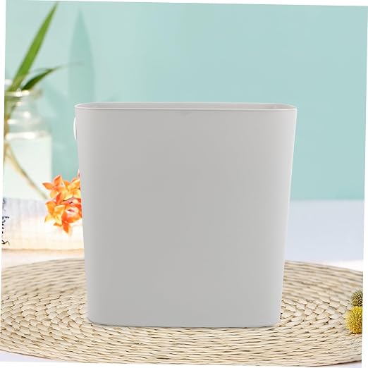 Vaguelly Plastic Kitchen Trash Can Lid Slim Bin for Bathroom Bedroom Office Easy Cleaning