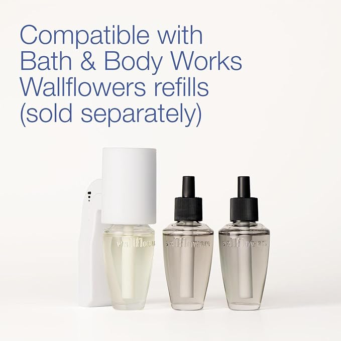 Bath & Body Works Wallflowers Fragrance Plug, White Scent Control, Plug-In Air Freshener Device with 3 Intensity Levels for Bedrooms, Bathrooms & Living Spaces - 2 Pack