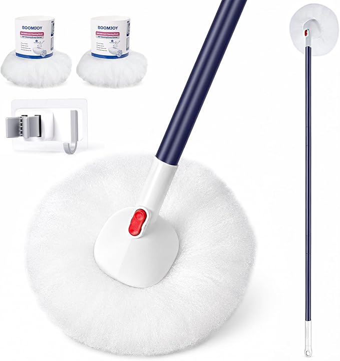 Shower and Tub Scrubber Brush - Non-Scratch Cleaning Brush for Bathtub Sink | Long Handle, 2 Tile Cleaner Brush Refills, 360° Flexible Brush, Cleaning for Bathroom Shower Tile Tub Sink Acrylic Glass Wall