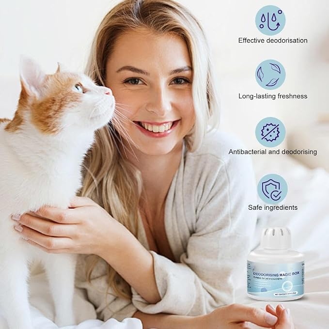 Pet Odor Eliminator Gel 2 Pack Cat Litter Deodorizer Pet Safe Air Freshener | Long Lasting Pet Safe Odor Absorber Gel Neutralizes Pet Urine Litter Box Smells for Bathroom Kitchen Closet Whole Home