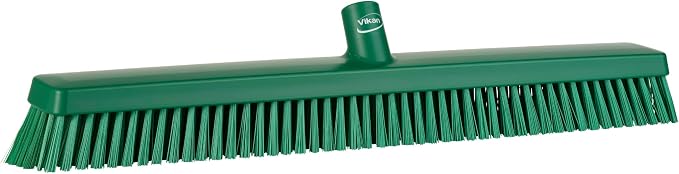 Vikan 31952 24" Heavy-Duty Push Broom, Soft/Stiff, Green