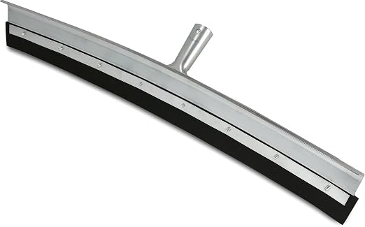 Unger Professional AquaDozer Max Kit, 36” Smooth Surface Curved Floor Squeegee and 48” Dual End Pole, Rubber Blade Scrubber and Broom for Concrete, Asphalt, and Tough Cleaning Jobs