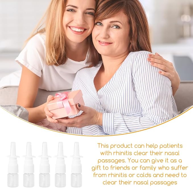 12Pcs Mini Plastic Nasal Spray Bottles - 5Ml Portable Empty Refillable Fine Mist Sprayers Cosmetic Perfume Makeup Water Storage Holder Container (Clear)