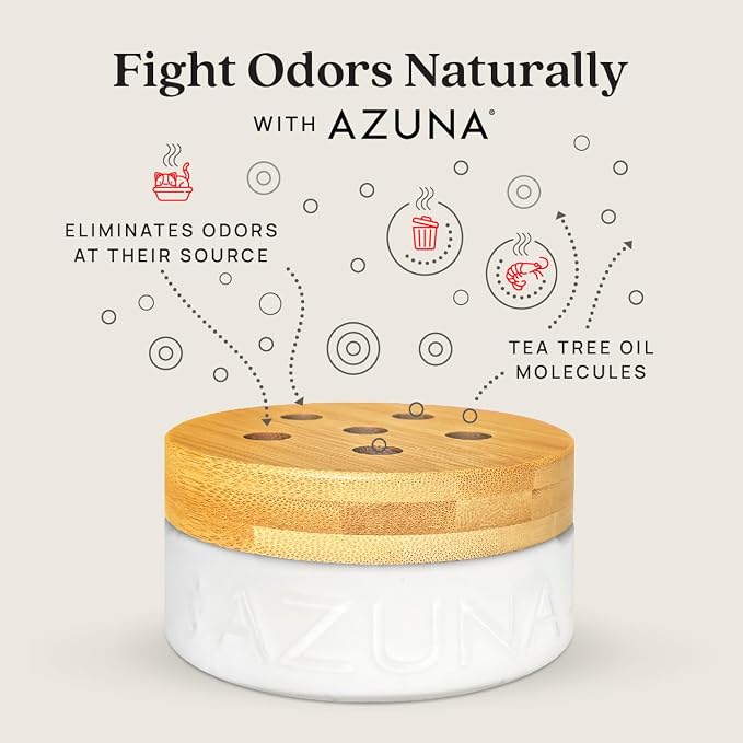 Azuna All-Natural Odor Remover Gel Refill Pouch | Air Purifier with Tea Tree Oil | Plant-Based & Long Lasting | For Pet Odors, Smoke & Strong Odors | Natural Scent, 24 oz | Plant powered air freshener with Australian tea tree oil, long lasting freshnes...